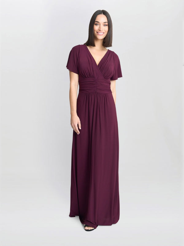 gina bacconi Elena jersey maxi dress Plum
