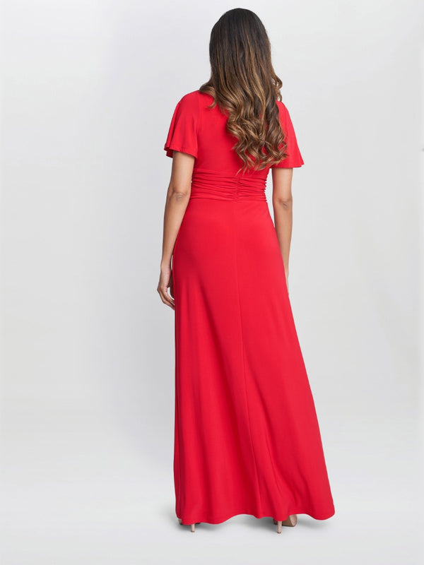 Gina Bacconi Elena Jersey Maxi Dress Red
