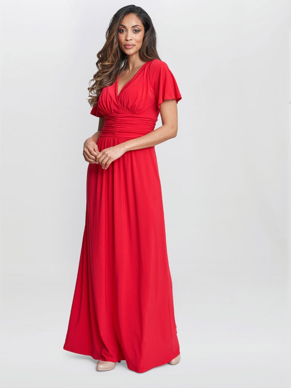 gina bacconi Elena jersey maxi dress Red