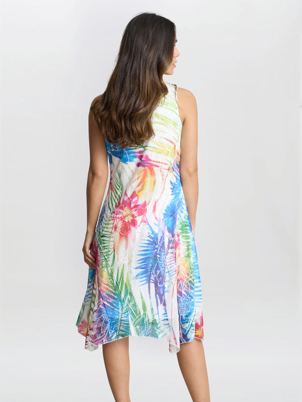 Gina Bacconi Eliza Sleevelss Asymmetric Hem Dress