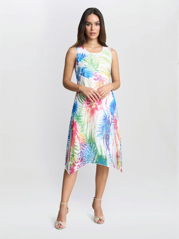 Gina Bacconi Eliza Sleevelss Asymmetric Hem Dress