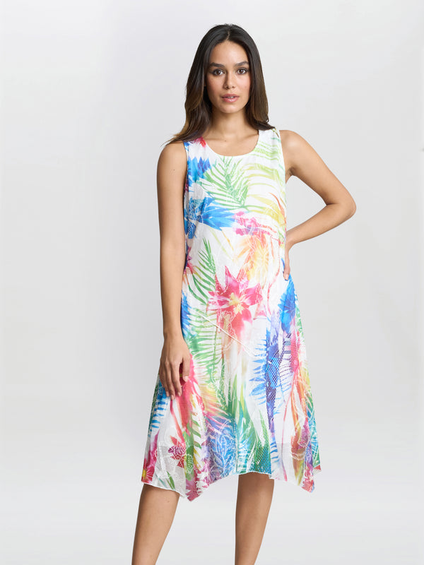 gina bacconi Eliza sleevelss asymmetric hem dress