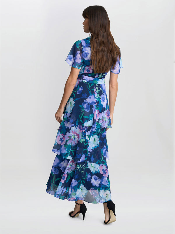 Gina Bacconi Elizabeth Tiered Maxi Dress