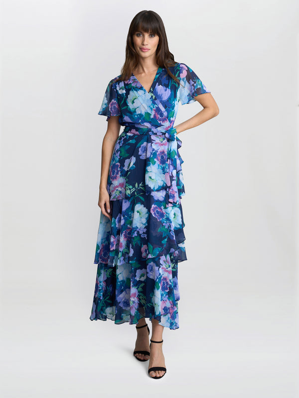 Gina Bacconi Elizabeth Tiered Maxi Dress