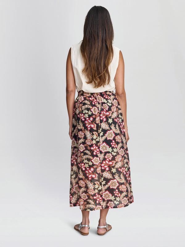 Gina Bacconi Emi Floral Elastic Waist Skirt