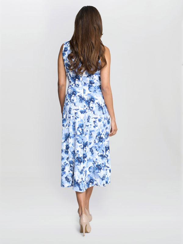 Gina Bacconi Emmy Floral Print Midi Dress