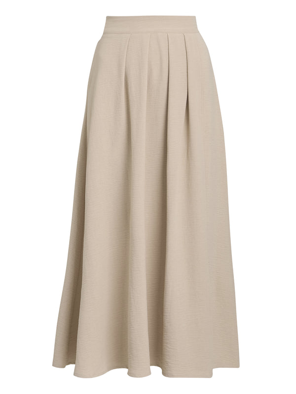 Gina Bacconi Ethel Beige Elastic Waist Skirt