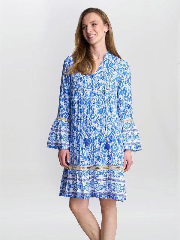 gina bacconi Eva marie collarless shirt dress