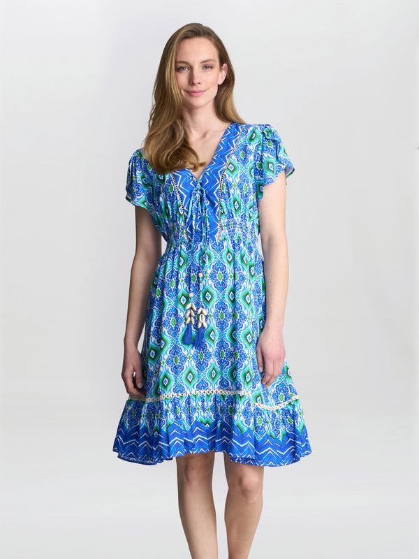 gina bacconi Evana short summer dress