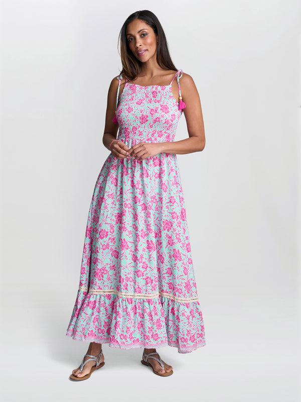 gina bacconi Everleigh shired bodice dress