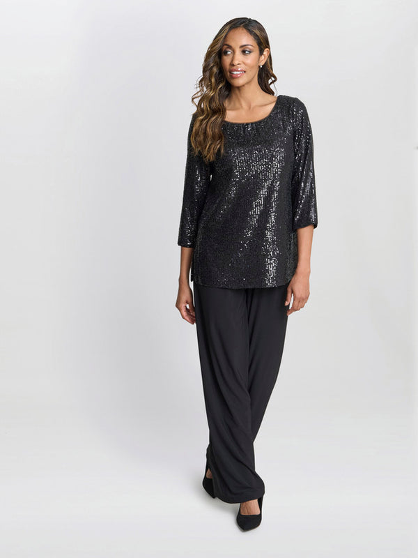 gina bacconi Flora sequin tunic blouse