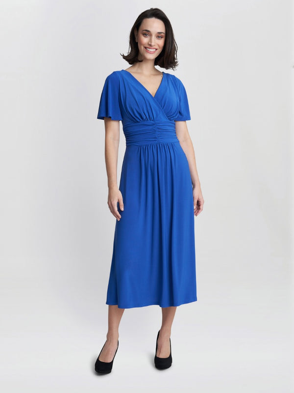 gina bacconi Frieda jersey dress COBALT