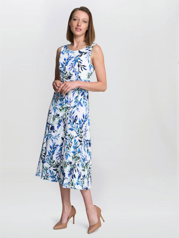Gina Bacconi George Floral Print Midi Dress