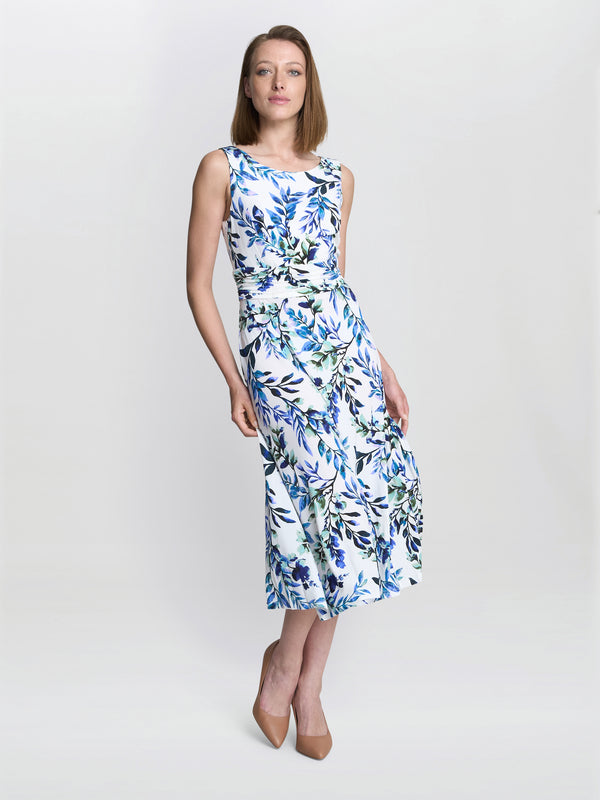 Gina Bacconi George Floral Print Midi Dress