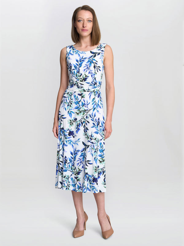 gina bacconi George floral print midi dress