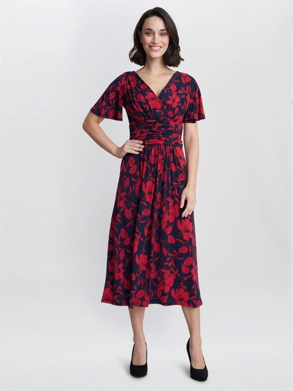 gina bacconi Geri jersey print dress