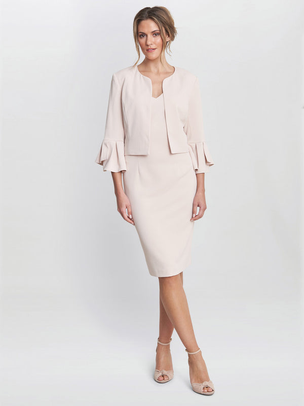 gina bacconi Gigi moss crepe bolero Antique Rose