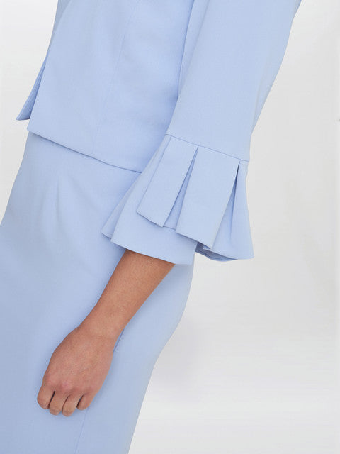 Gina Bacconi Gigi Moss Crepe Bolero Nordic Blue