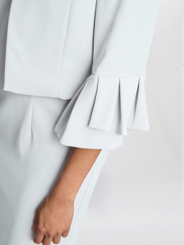 Gina Bacconi Gigi Moss Crepe Bolero Silver Mist