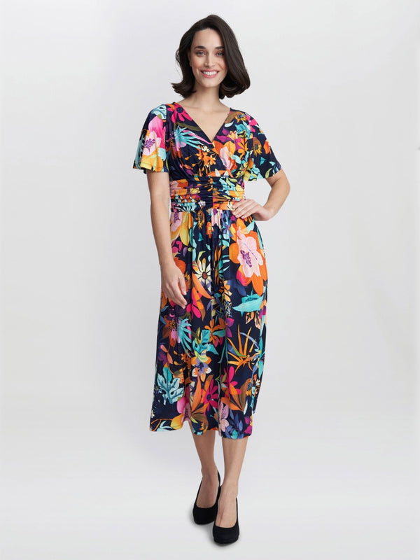 Gina Bacconi Hattie Jersey Print Dress