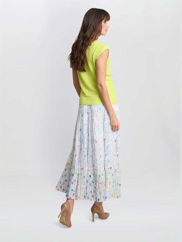 Gina Bacconi Holly Pleated Maxi Skirt