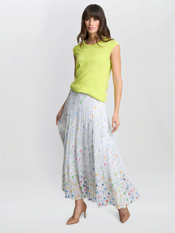 gina bacconi Holly pleated maxi skirt