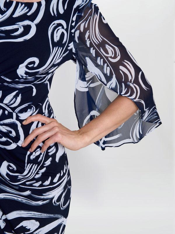 gina Bacconi Iga Abstract Print Dress