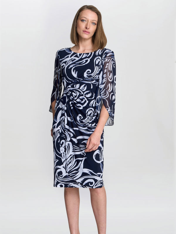 gina bacconi Iga abstract print dress