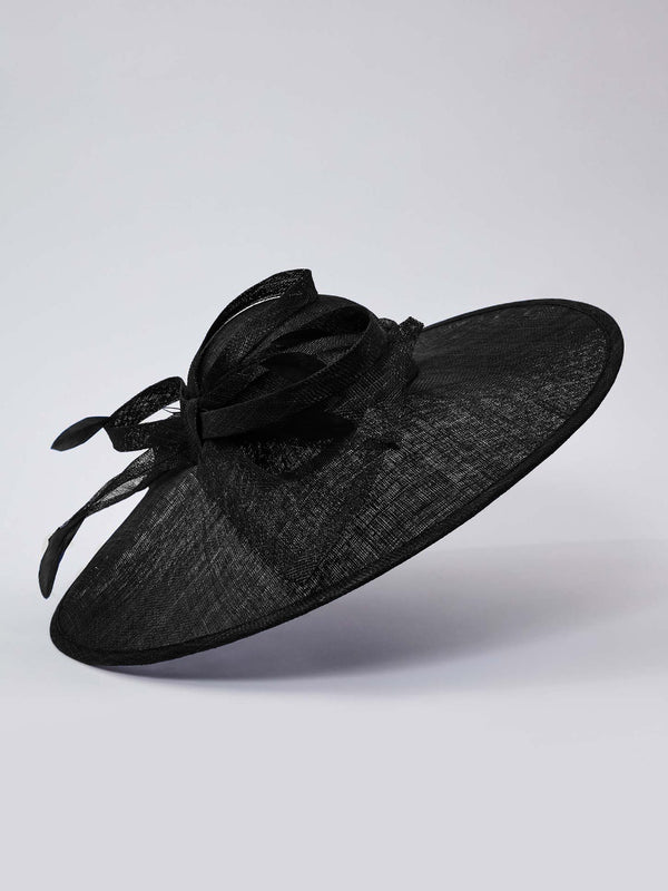 gina bacconi Inka hat with bow BLACK