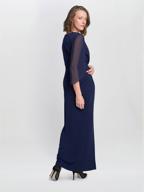 Gina Bacconi Iulia Jersey And Chiffon Wrap Dress
