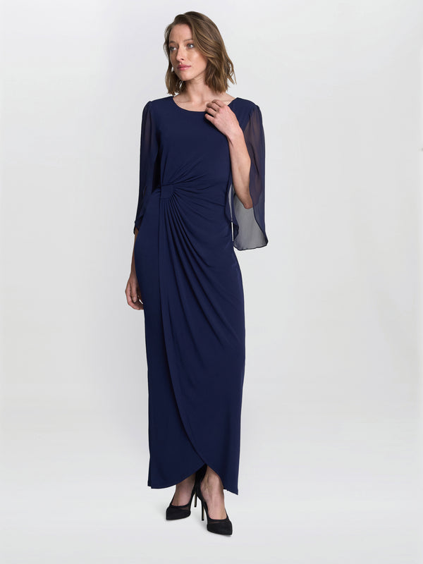 Gina Bacconi Iulia Jersey And Chiffon Wrap Dress