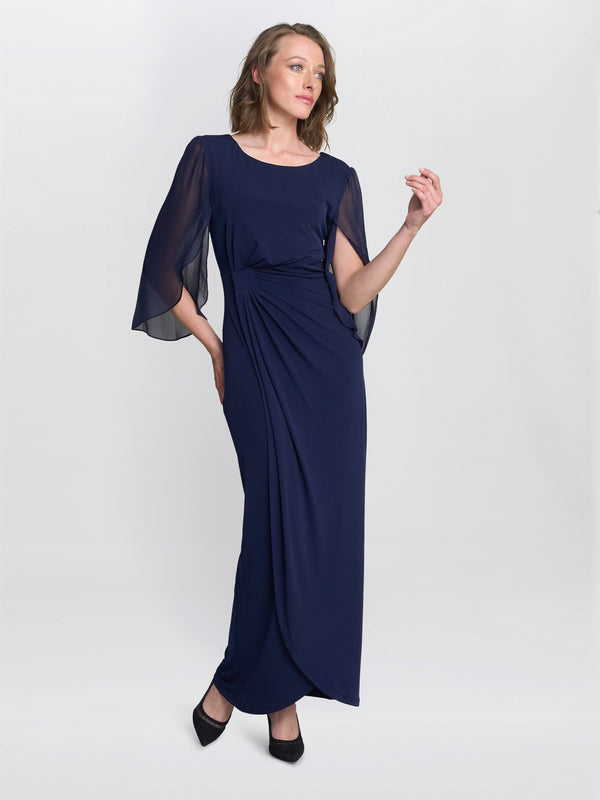 Gina Bacconi Iulia Jersey And Chiffon Wrap Dress
