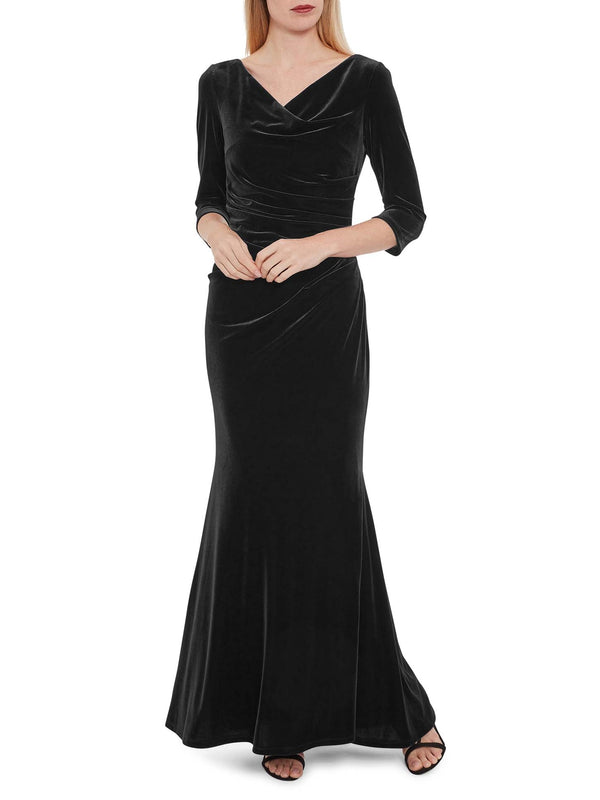 Gina Bacconi Jaisa Velvet Maxi Dress BLACK