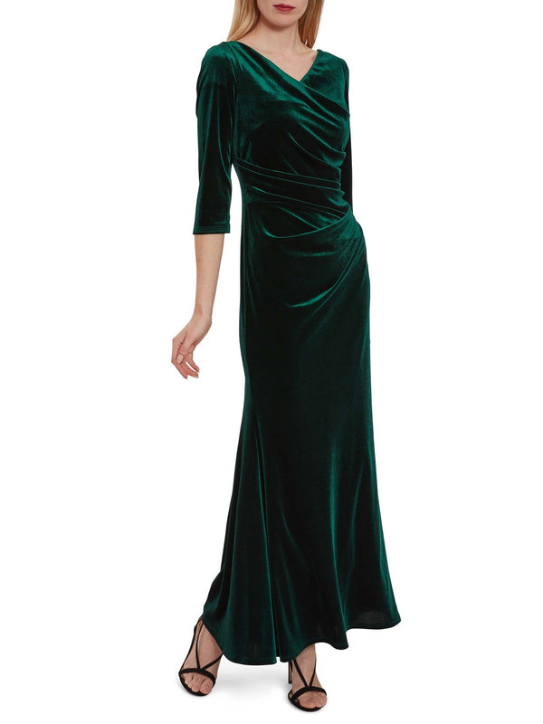 Gina Bacconi Jaisa Velvet Maxi Dress DARK GREEN