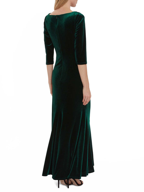 Gina Bacconi Jaisa Velvet Maxi Dress DARK GREEN