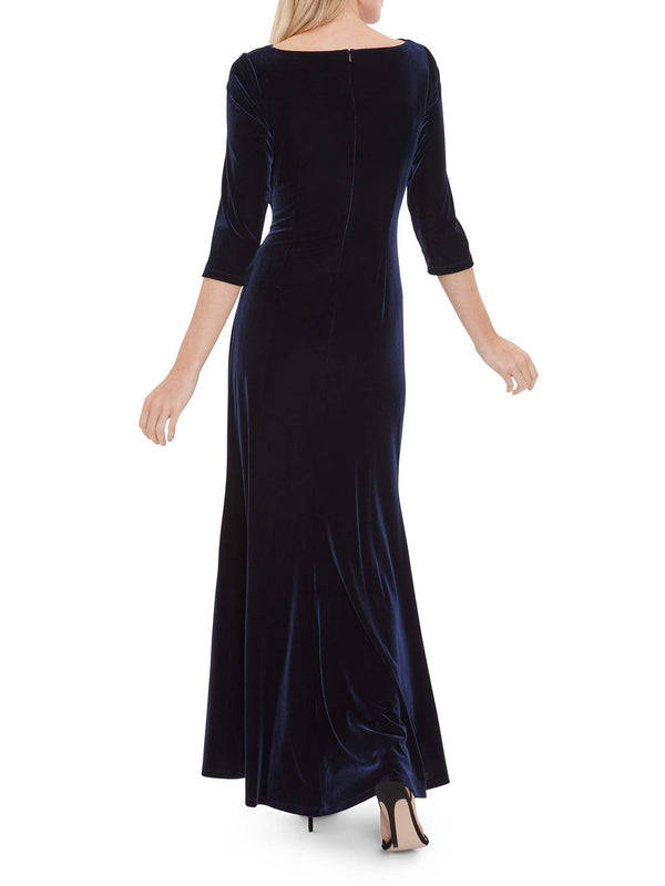 Gina Bacconi Jaisa Velvet Maxi Dress NAVY