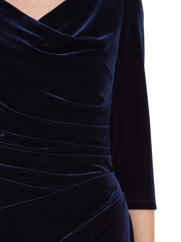 Gina Bacconi Jaisa Velvet Maxi Dress NAVY