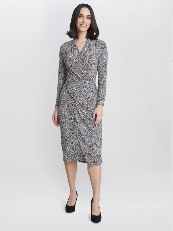 gina bacconi Janet jersey wrap dress