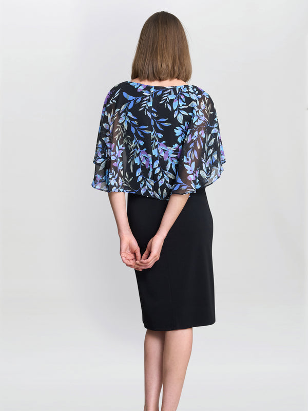 Gina Bacconi Jenny Floral Chiffon Overlay Dress