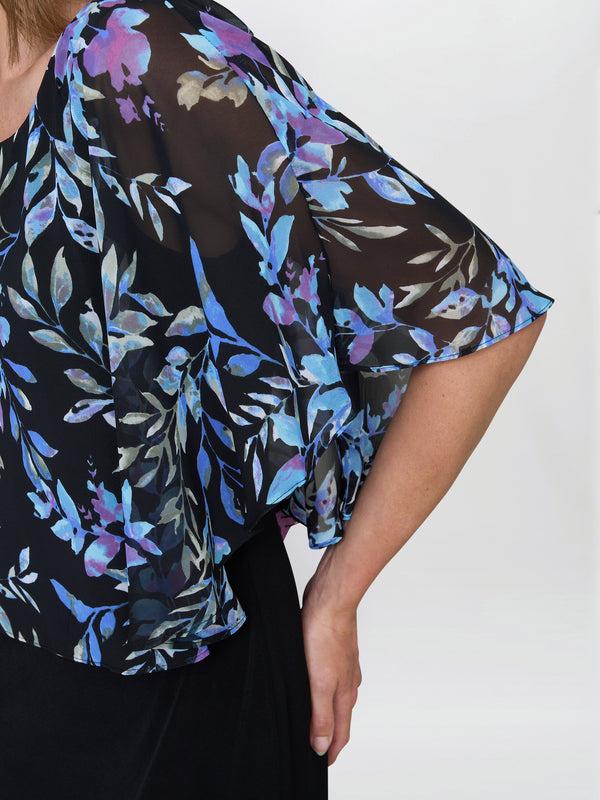 Gina Bacconi Jenny Floral Chiffon Overlay Dress