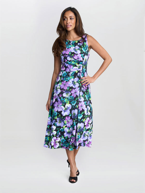 gina bacconi Jeselle floral printed dress