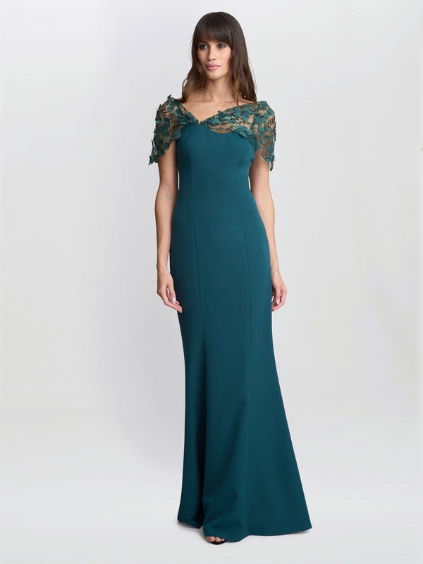 gina bacconi Jessie off shoulder maxi dress
