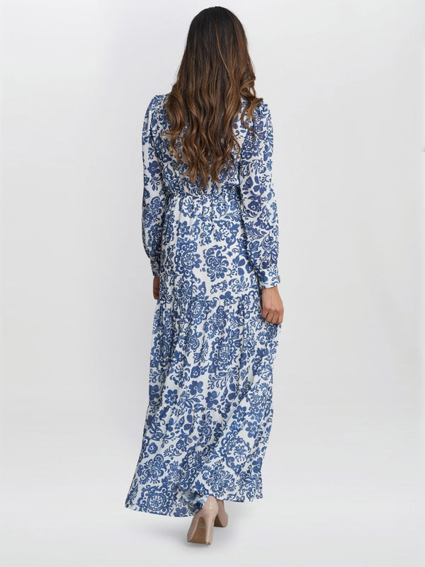 Gina Bacconi Jojo Long Sleeve Dress NAVY / MULTI