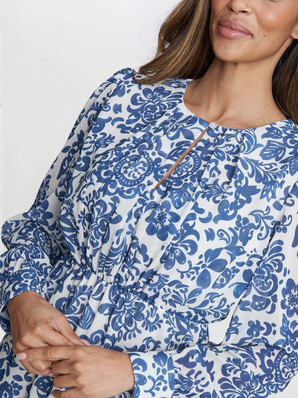 Gina Bacconi Jojo Long Sleeve Dress NAVY / MULTI