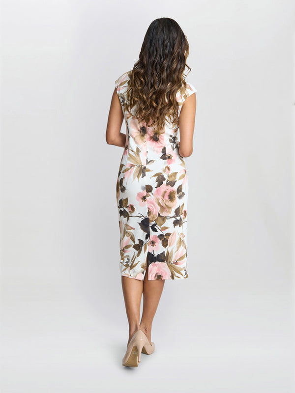 Gina Bacconi Jolene Floral Print Scuba Dress