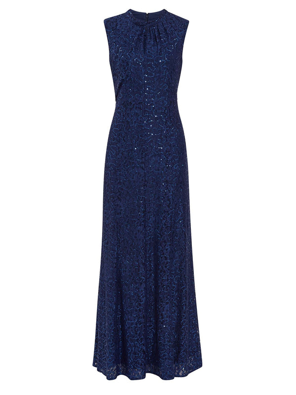 gina bacconi Jovanna sequin lace maxi dress