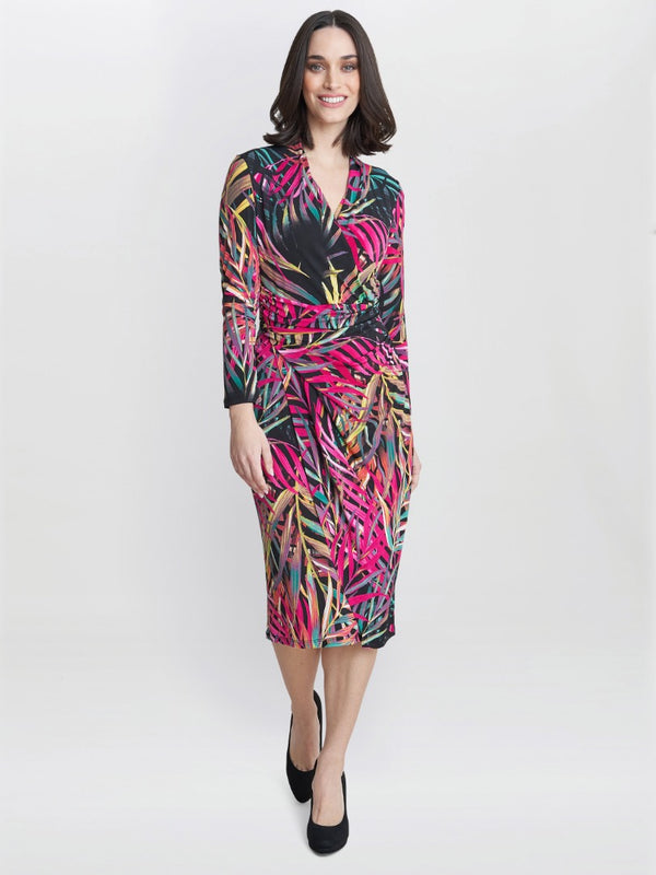 gina bacconi Keira jersey wrap dress