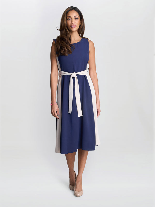 gina bacconi Kendall two tone dress