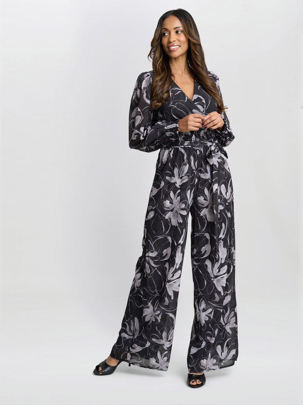 gina bacconi Kourtney chiffon jumpsuit