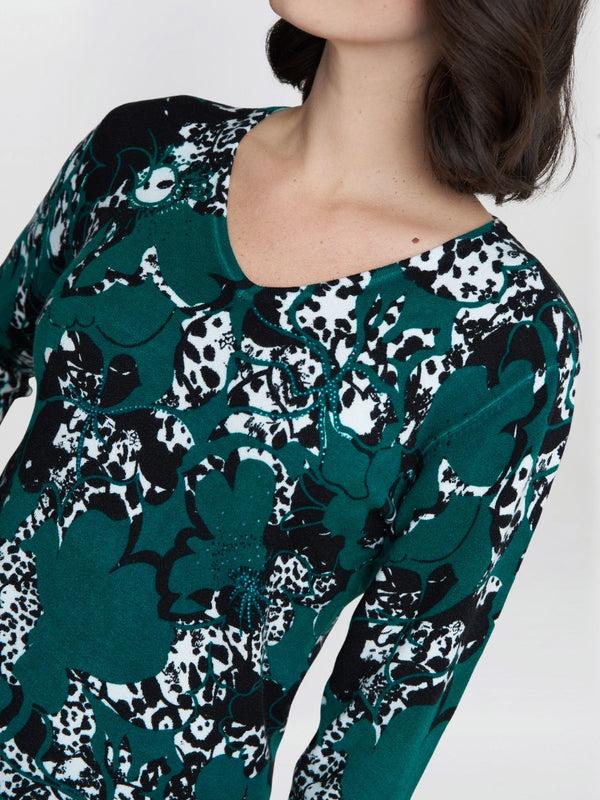 Gina Bacconi Leanna Abrstact Leopard Pint Jumper